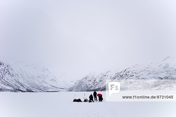 See Eis Kreis Insel Alpen angeln Geographie Arktis gefroren Tromso
