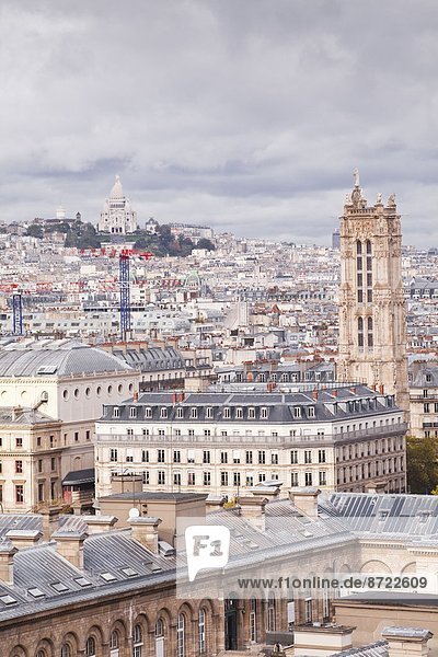 Looking out over the rooftops of Paris  France  Europe