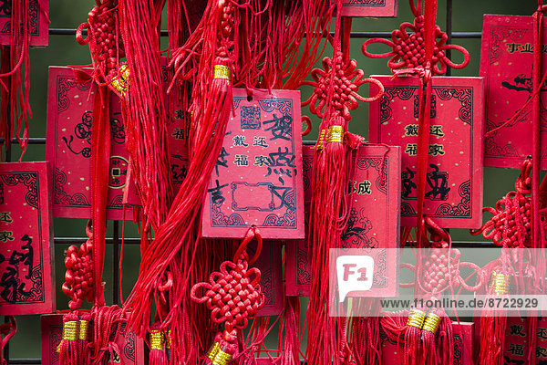 Rote chinesische Wunschkarten  Peking  China