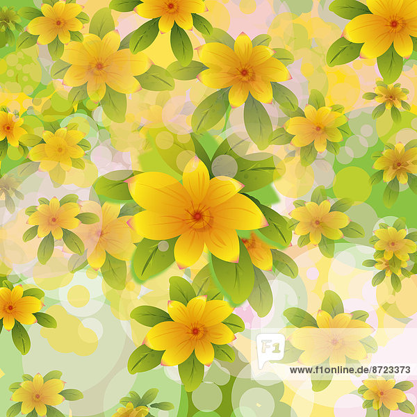 Abstraktes Hintergrundmuster aus gelben Blumen