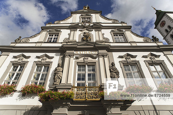 Rathaus mit der Barockfassade von 1721  Wangen  Allgäu  Bayern  Deutschland