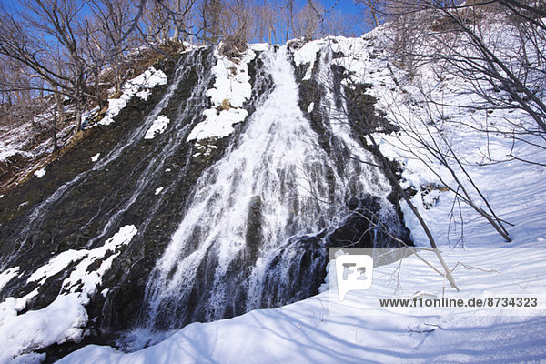 Snow at Oshinkoshin waterfall  Hokkaido