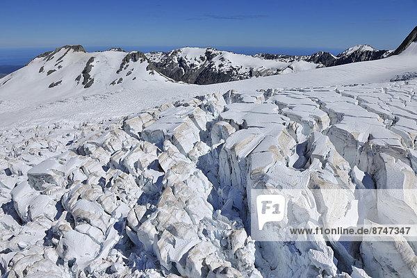 Crevasse in Glacier  Franz Josef Glacier  Westland National Park  Southern Alps  West Coast  South Island  New Zealand