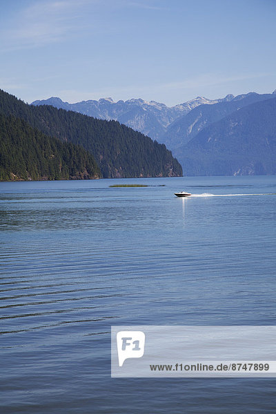 Boat on Pitt Lake  Pitt Meadows  British Columbia  Canada
