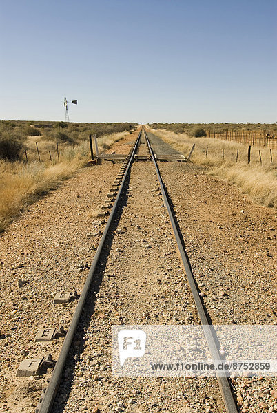 Railway track on desert