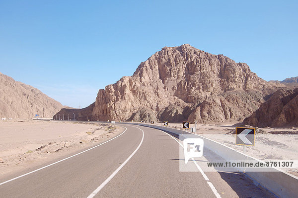 'Mountain ''Lying Camel''  roadway Sharm el-Sheikh to Dahab  Sinai Peninsula  Egypt'