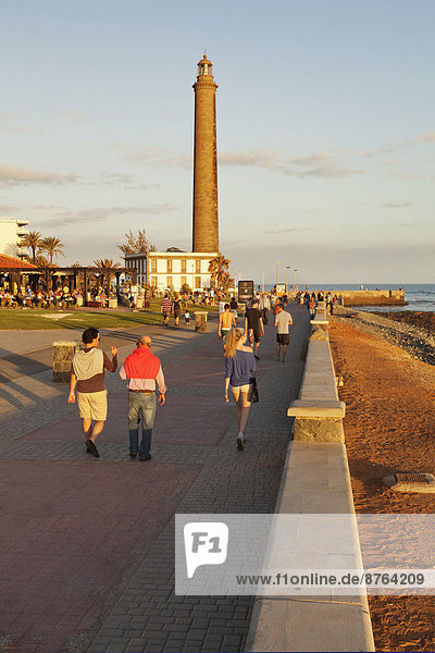 Promenade at the Faro de Maspalomas lighthouse  Maspalomas  Gran Canaria  Canary Islands  Spain