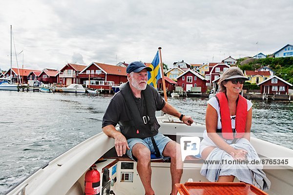 Couple on boat  Bohuslan  Sweden