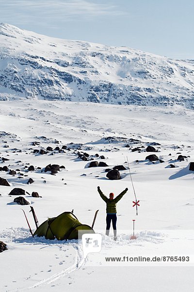 nahe  Berg  Winter  Mensch  Zelt  Lappland  Riksgränsen  Schweden