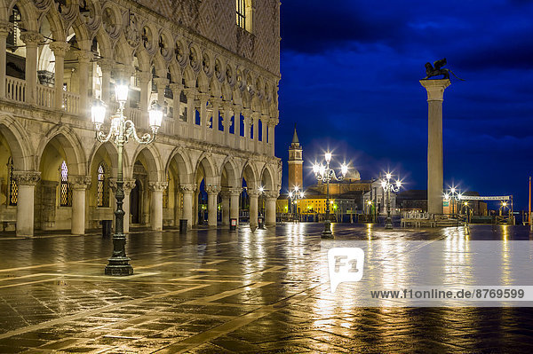 Italy  Venice  St Mark's Square with Doge's Palace at night