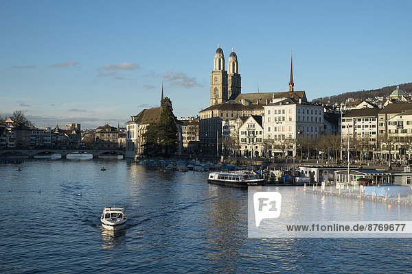 Switzerland  Zurich  view to Limmat River and Limmatquai