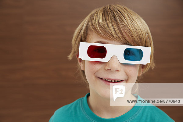Germany,  Boy wearing 3D glasses