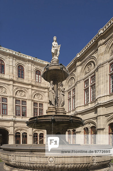 Wien Hauptstadt Springbrunnen Brunnen Fontäne Fontänen Österreich Zierbrunnen Brunnen Oper