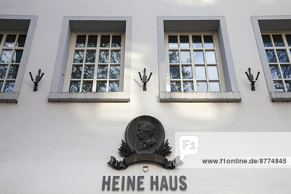 Germany,  North Rhine-Westphalia,  Duesseldorf,  Heine Haus,  birth house of German Poet Heinrich Heine,  relief