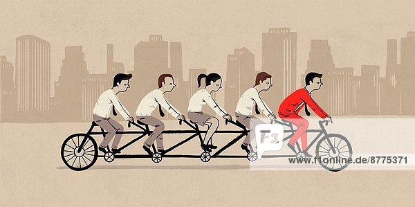 Teamwork  Fotografie  Wirtschaftsperson  fahren  Fahrrad  Rad  Symbol  Tandem