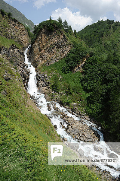 Felsbrocken  Steilküste  Wasserfall  Schweiz