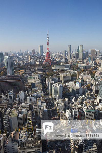 Städtisches Motiv Städtische Motive Straßenszene Straßenszene Skyline Skylines überqueren Reise Großstadt Tokyo Hauptstadt Architektur Turm Asien Japan