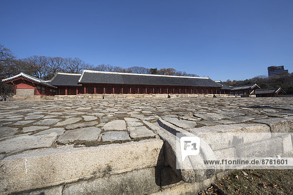 World Heritage Ancestors Jongmyo Korea Asia Seoul Shrine architecture city colourful culture museum royal terrace touristic travel unesco wide