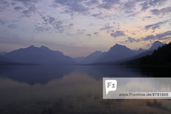 Lake McDonald in Glacier National Park National Park at sunrise. Montana USA fall.