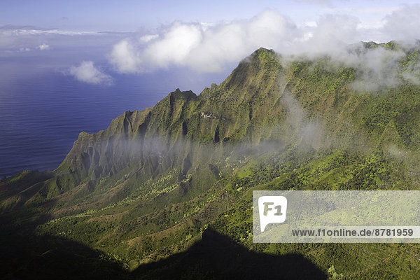 Vereinigte Staaten von Amerika USA sehen über Ozean Pazifischer Ozean Pazifik Stiller Ozean Großer Ozean Hawaii Kalalau Kauai