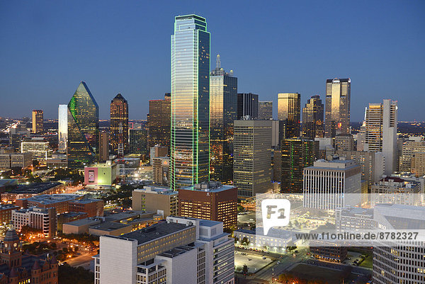 North America  Texas  USA  United States  America  Dallas  skyline  skyscraper  downtown  dusk  city  glow  urban  nightscape  buildings  evening