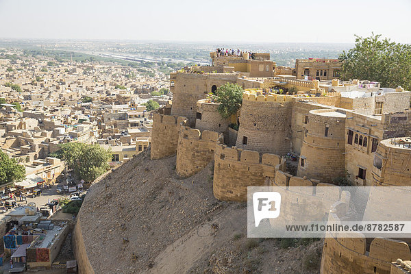 Fort  Jaisalmer  Rajasthan  military wall  bastions  Asia  India  town  city