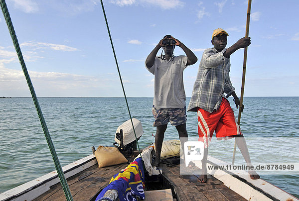 Africa  Mozambique  Quirimbas national Park  local people on boat                                                                                                                                       