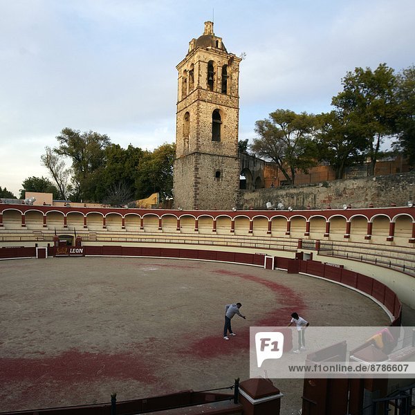 America  Mexico  Tlaxcala state  Tlaxcala city  training for a corrida in the plaza de toros                                                                                                            
