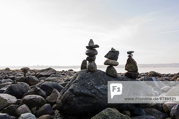 Rock sculpture at seaside  Vancouver  British Columbia  Canada