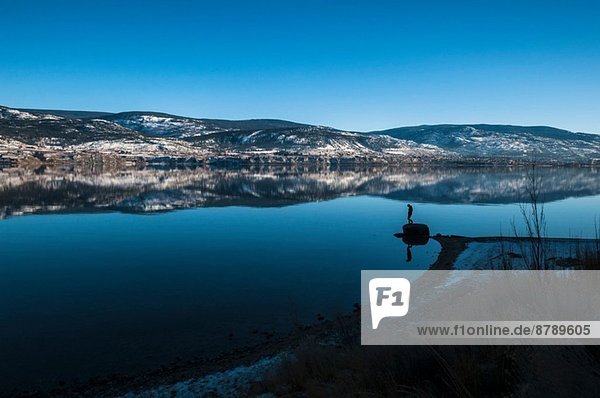 Reflection in Okanagan Lake  Penticton  British Columbia  Canada