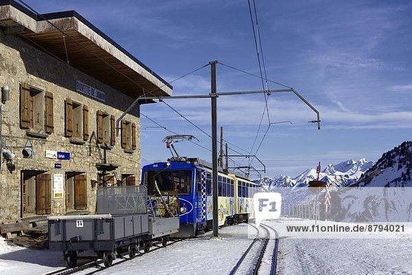 Europe  Switzerland  Vaud canton  Jaman station  rack railway                                                                                                                                           