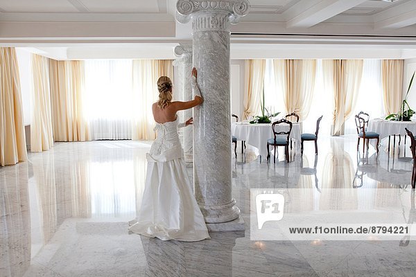 Italy  Liguria  Santa Margherita Ligure  Wedding at Imperiale Palace Hotel. The bride in a fashion pose                                                                                                 