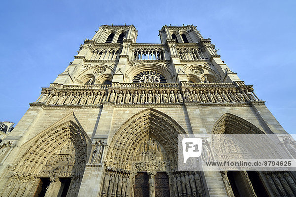Westfassade  Kathedrale Notre-Dame de Paris  Île de la Cité  Paris  Île-de-France  Frankreich