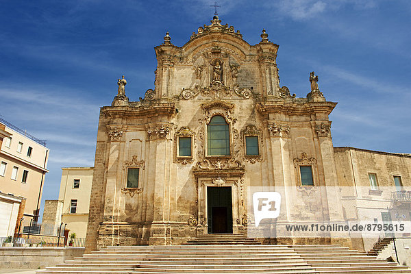 Barockfassade der Kirche und des Klosters des Heiligen Franziskus von Assisi  Matera  Italien