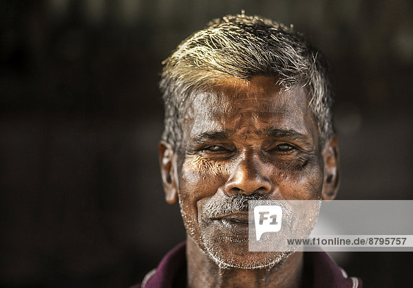 Älterer Mann  Portrait  Kerala  Südindien  Indien