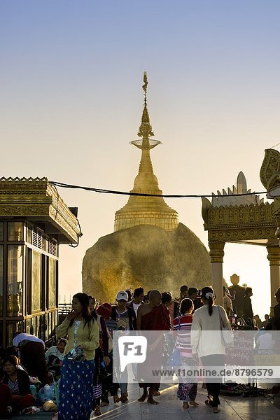 Myanmar  Kyaiktiyo  Golden Rock  pilgrims                                                                                                                                                               