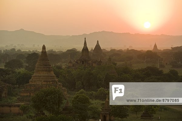 Myanmar  Bagan  Old Bagan  landscape  sunset                                                                                                                                                            