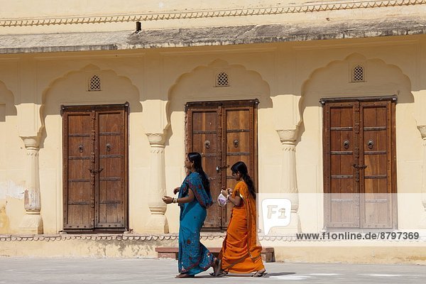 Festung  Bernstein  Jahrhundert  Innenhof  Hof  Jaipur  Rajasthan
