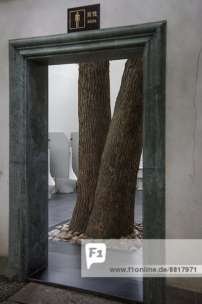 Herrentoilette mit Bäumen  Liuhe Tempelanlage  Hangzhou  Provinz Zhejiang  China