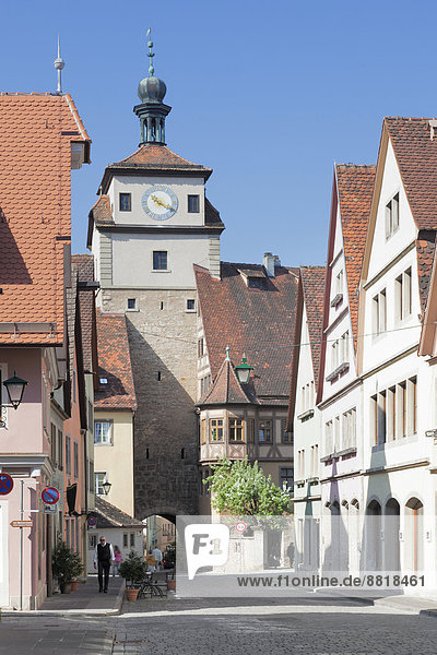 Weißer Turm  Rothenburg ob der Tauber  Romantische Straße  Franken  Bayern  Deutschland
