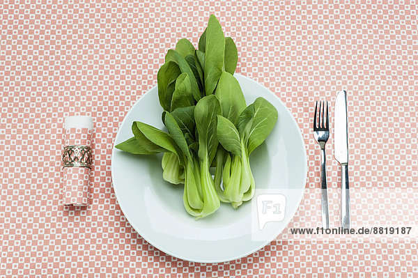 Pak Choi auf Teller