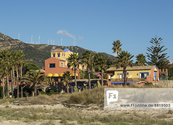 Hotel Dos Mares am Strand Playa de los Lances  bei Tarifa  Costa de la Luz  Provinz Cádiz  Andalusien  Spanien