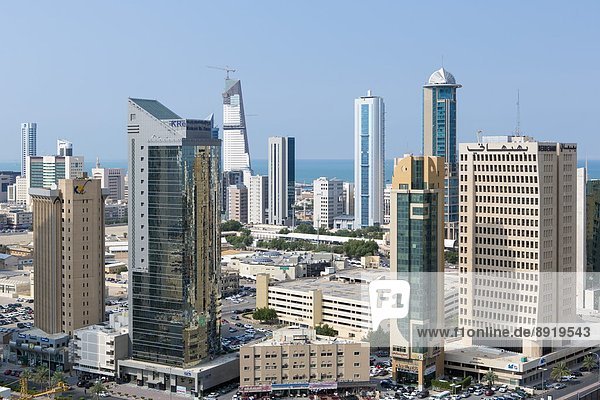 Skyline  Skylines  Großstadt  Ansicht  Erhöhte Ansicht  Aufsicht  Mittelpunkt  heben  Naher Osten  Business  Ortsteil  Kuwait  modern