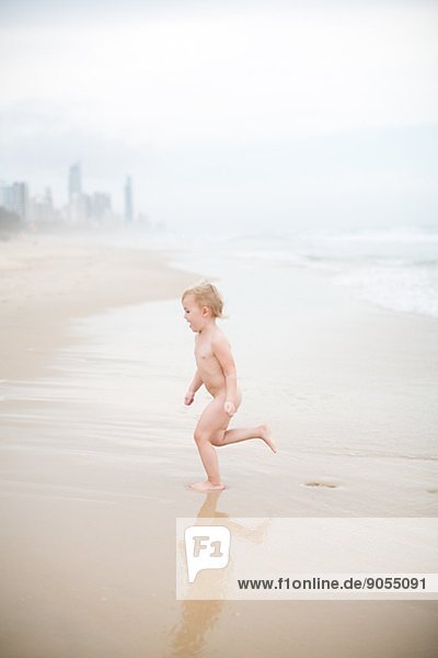 Strand  rennen  Nebel  Australien  nackt