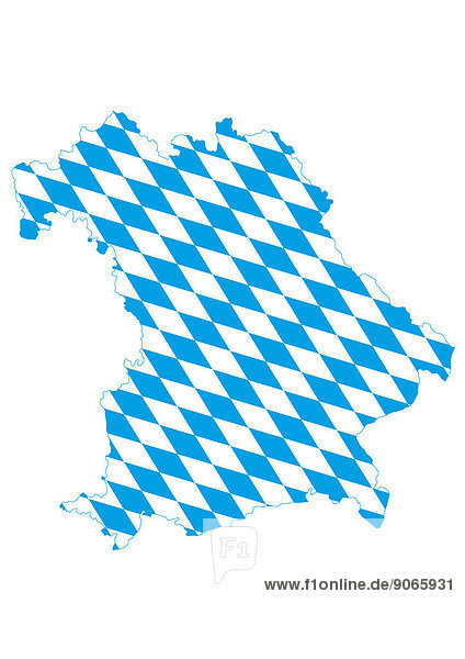 Umriss Von Bayern Mit Rautenflagge