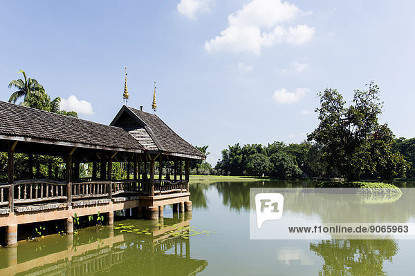 Botanischer Garten Botanische See Kunst Kultur Steg Thailand