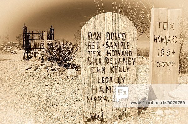 Graves at Boothill Graveyard  Tombstone  Arizona USA.