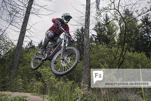 Germany  Lower Saxony  Deister  Bike Freeride in forest