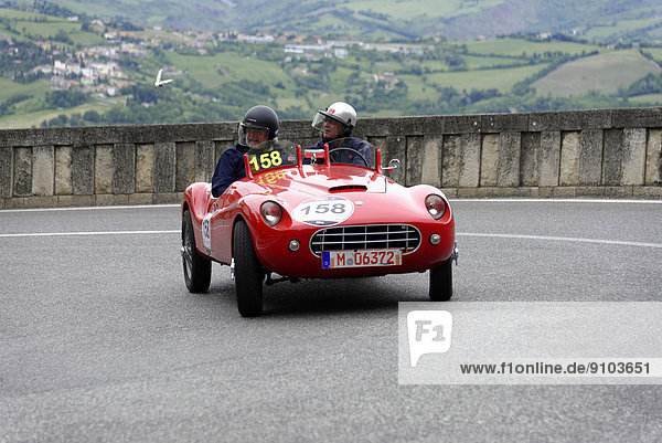 Stanguellini 1100 Sport  Baujahr 1948  Mille Miglia 2014 oder 1000 Miglia 2014  Oldtimer-Autorennen  San Marino  Italien