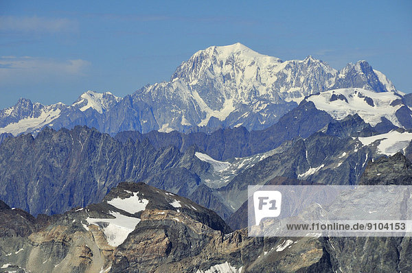 Montblanc Mont Blanc Alpen Schweiz Zermatt Kanton Wallis